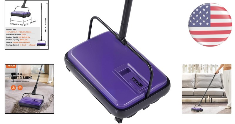 Lightweight Floor Sweeper - Easy to Empty, 6.7 Inch for Hard Floors & Carpets gallery