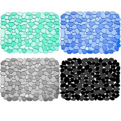 Kitchen Sink Mats 4 Pack Adjustable Pebble Protectors Black/Gray/Blue/Green