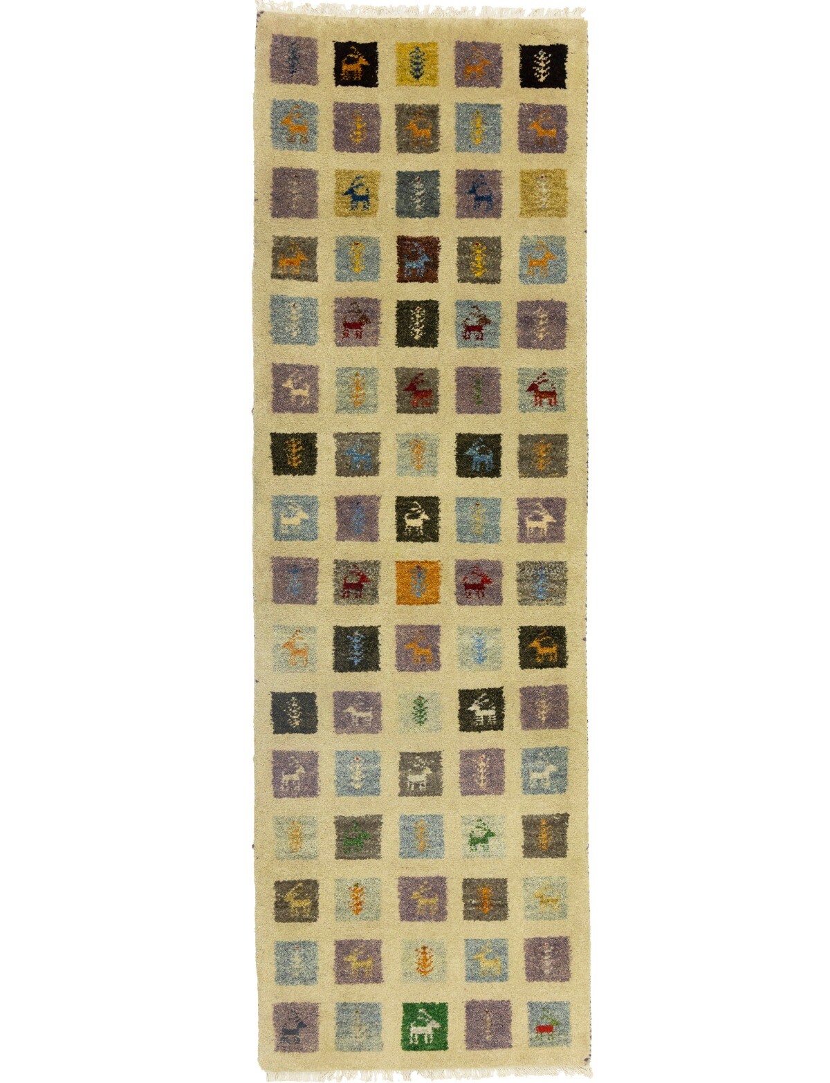 Indo-Gabbeh Pictorial Runner Rug Plush Oriental Kids Room Hallway Carpet 3X8 ft gallery