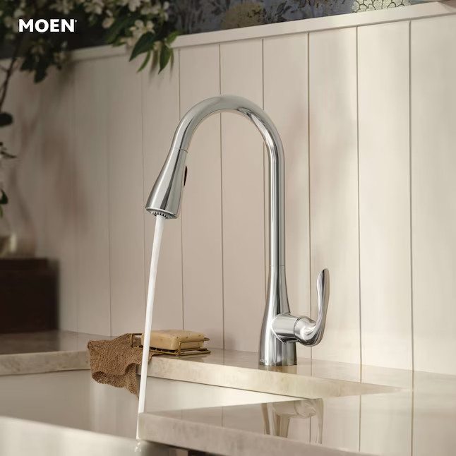 Moen 87912 Georgene Chrome Single Handle Deck-mount Pull-down Kitchen Faucet gallery