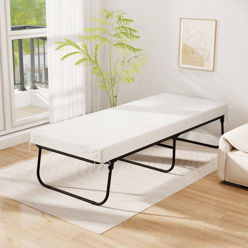 75" x 31" Folding Bed w/ Memory Foam Breathable Mesh & Heavy-Duty Metal Frame gallery
