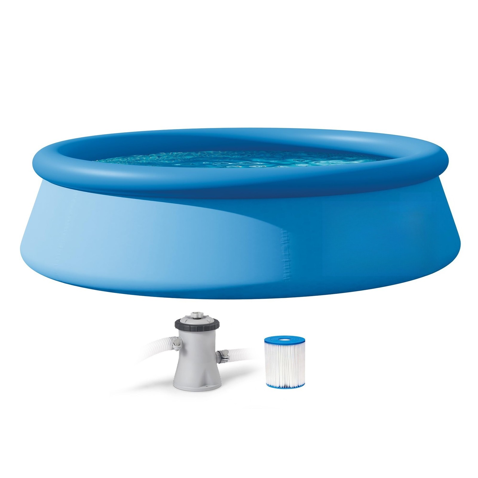 Easy Set Above Ground Pool Set, Round Inflatable Swimming Pool with Cartridge gallery