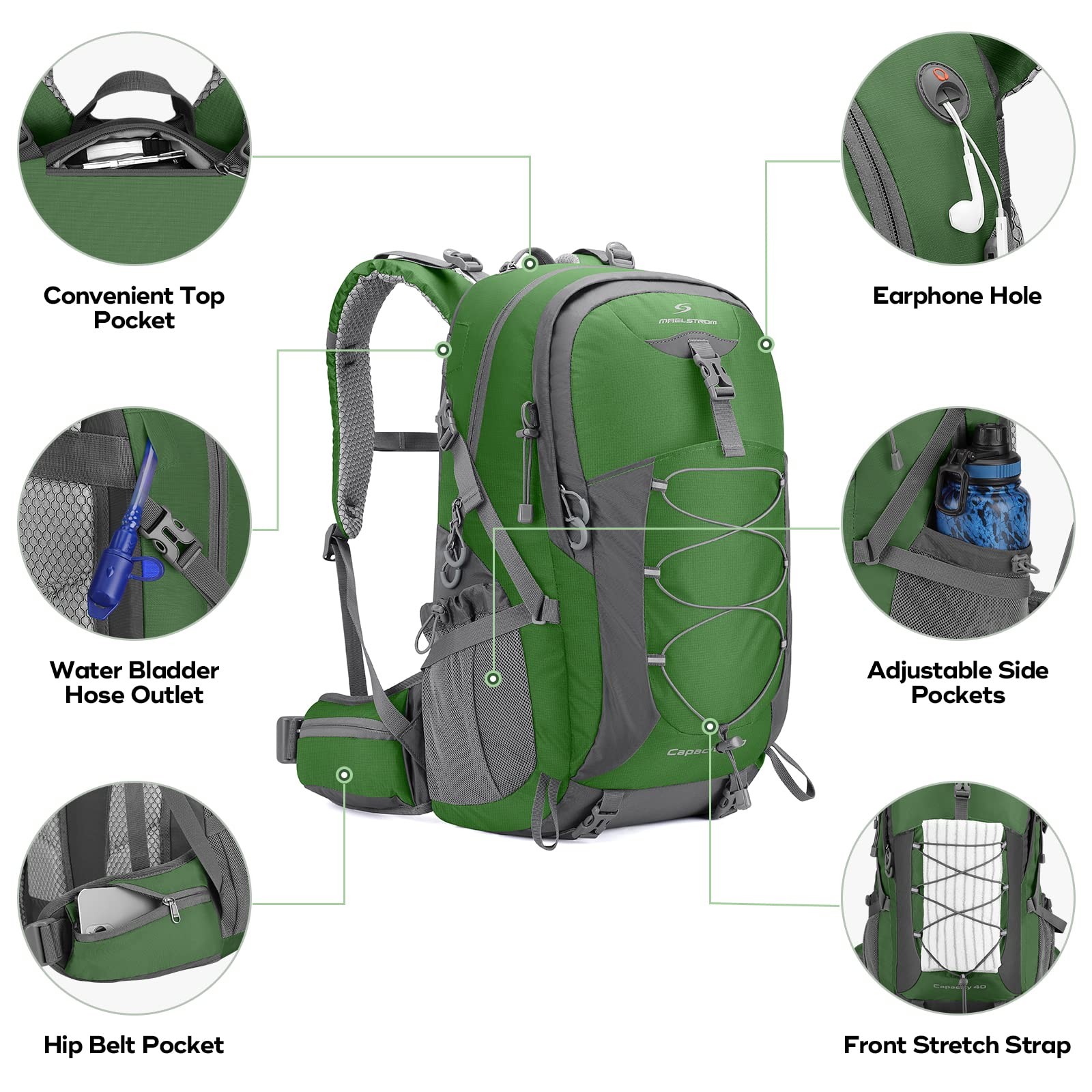 Best Maelstrom Hiking Backpack,Camping Backpack,40L Waterproof Daypack with Rain 3