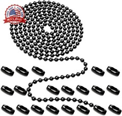 Black Ceiling Fan Pull Chain, 160″ Rustproof 3mm Beaded Ball Pull Chain Extensio