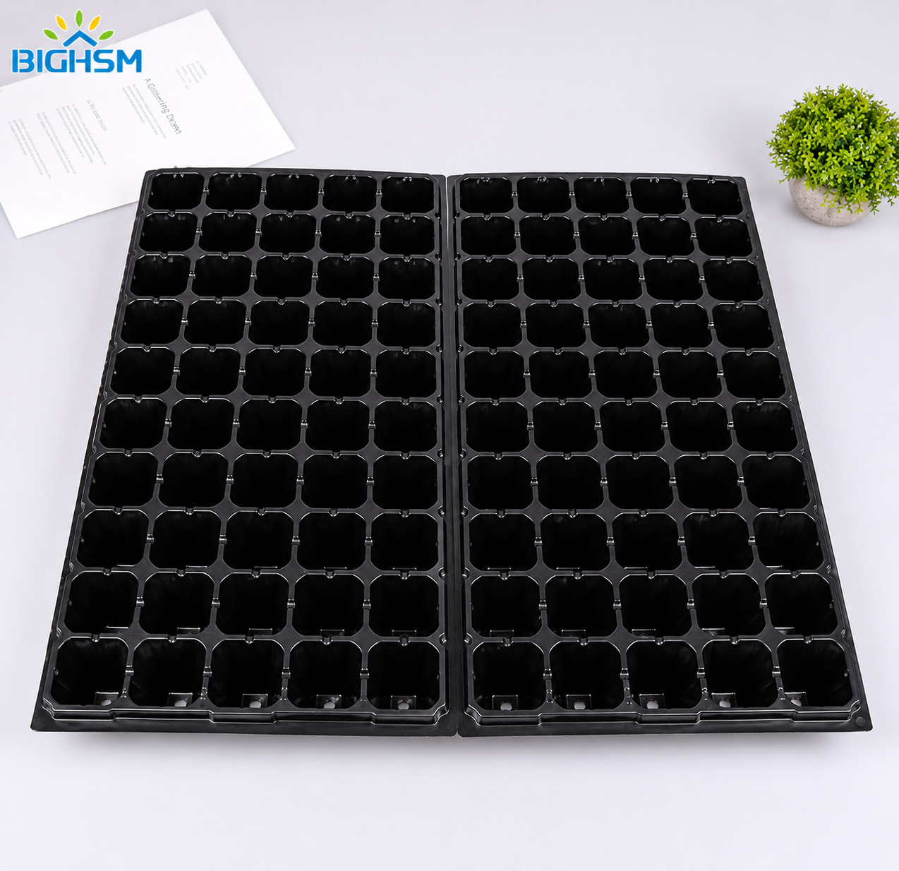 10 Black Plastic PLUG SHEETS - 50 cells per flat- INSERTS SEED STARTING gallery