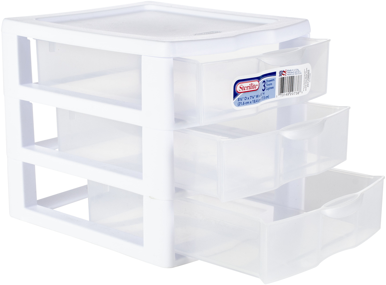 Small 3 Drawer Desktop Unit, Plastic, White gallery