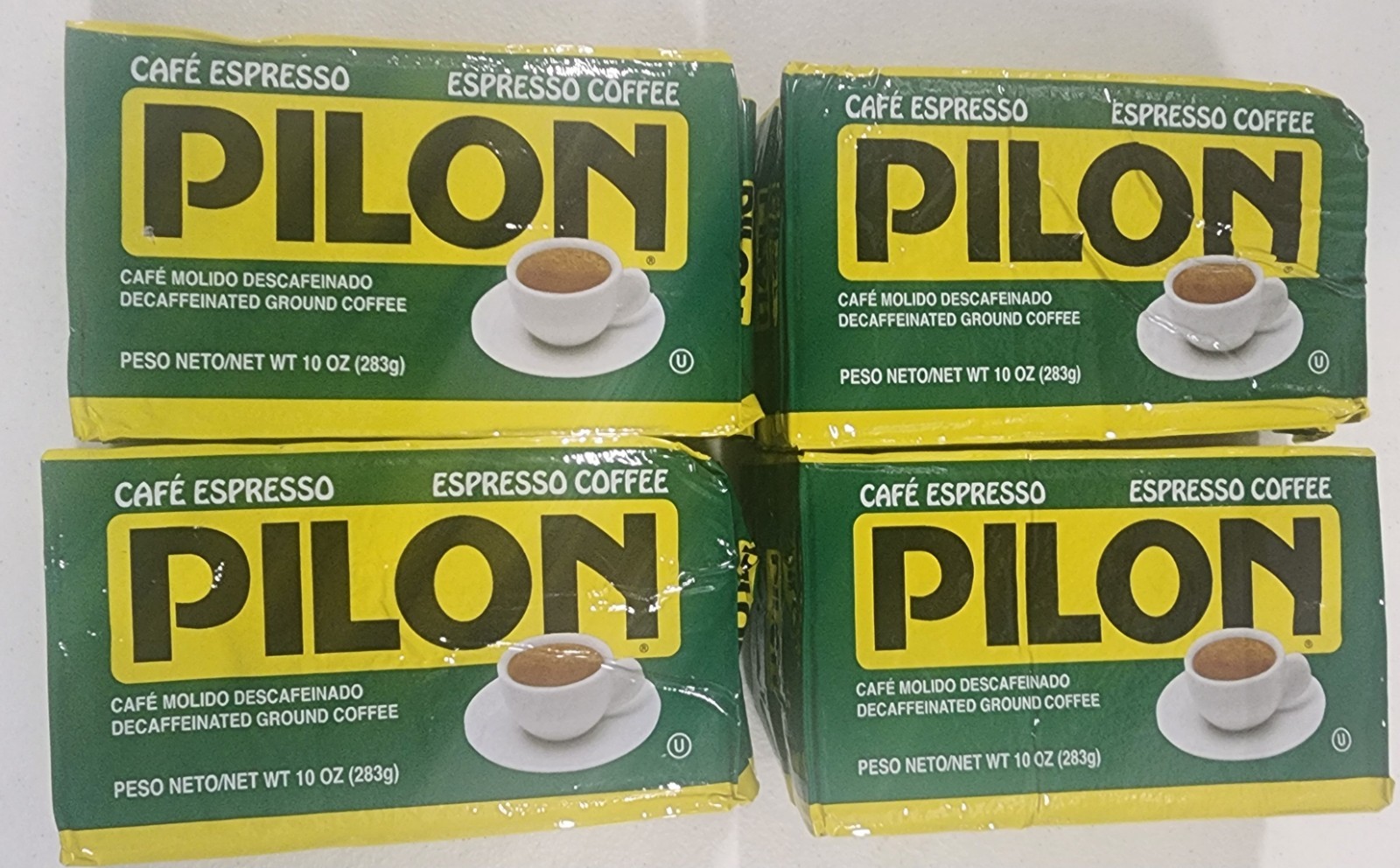 Cafe Pilon Espresso Coffee Ground Black Decaf 10 oz each -LOT of 4 Pack 08/26/26 gallery