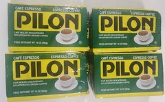 Cafe Pilon Espresso Coffee Ground Black Decaf 10 oz each -LOT of 4 Pack 08/26/26