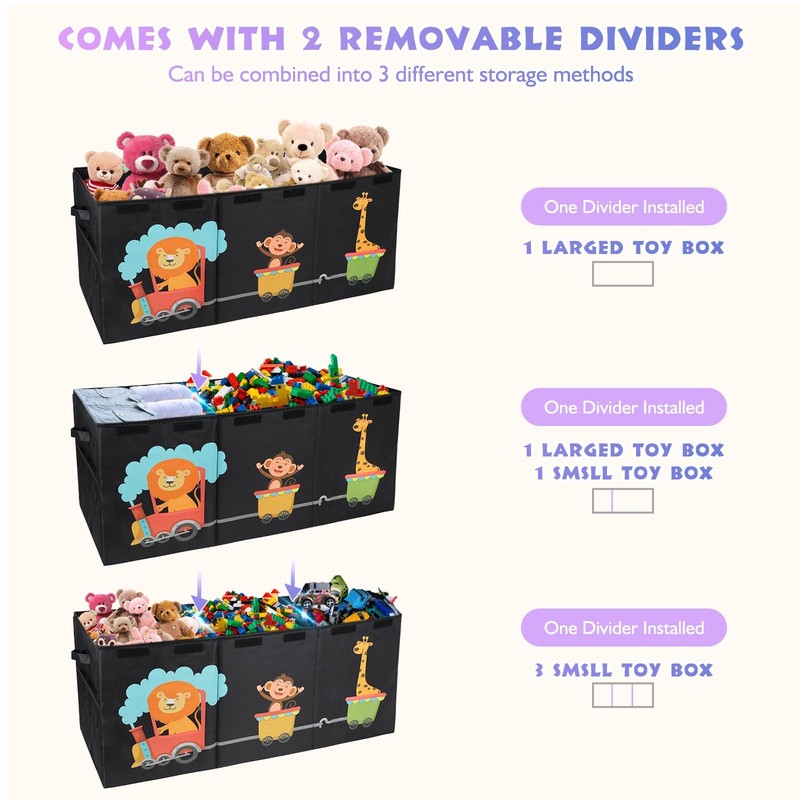 XL Toy Box with Lid - Collapsible Large Chest Toddler Bin Kids Storage Organizer gallery