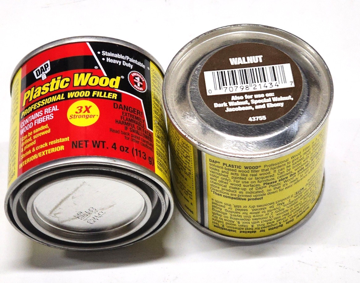 2- DAP Plastic Wood Professional Wood Filler 3X WALNUT 4 Oz. Can gallery