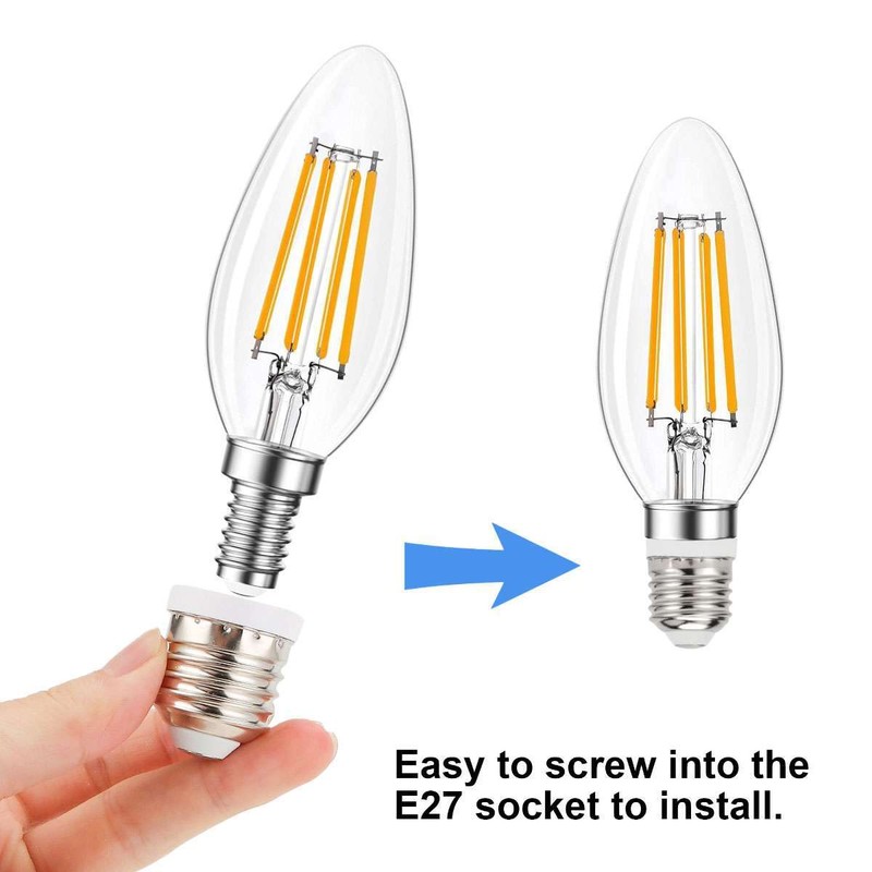 Light Bulb Socket Adapter Medium Base E27 to E12 Candelabra Screw Reducer gallery