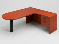 L-Shaped Executive Desk Set – Bourbon Cherry
