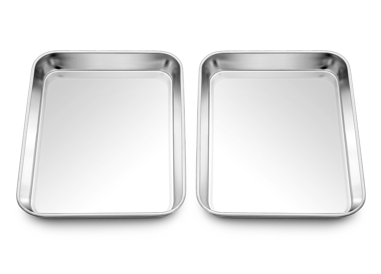 2 Pack 9 x 7 Inch Stainless Steel Baking Sheets Toaster Oven Pan Set gallery