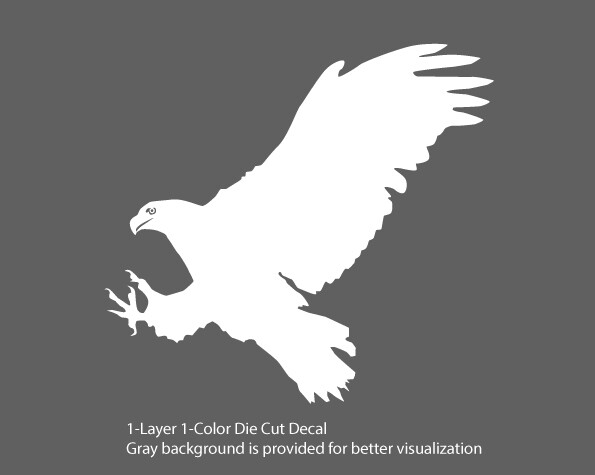 Wildlife / Birds - Eagle 2 Flying Charging 6Yrs Film Outdoor Decal Vinyl Sticker gallery
