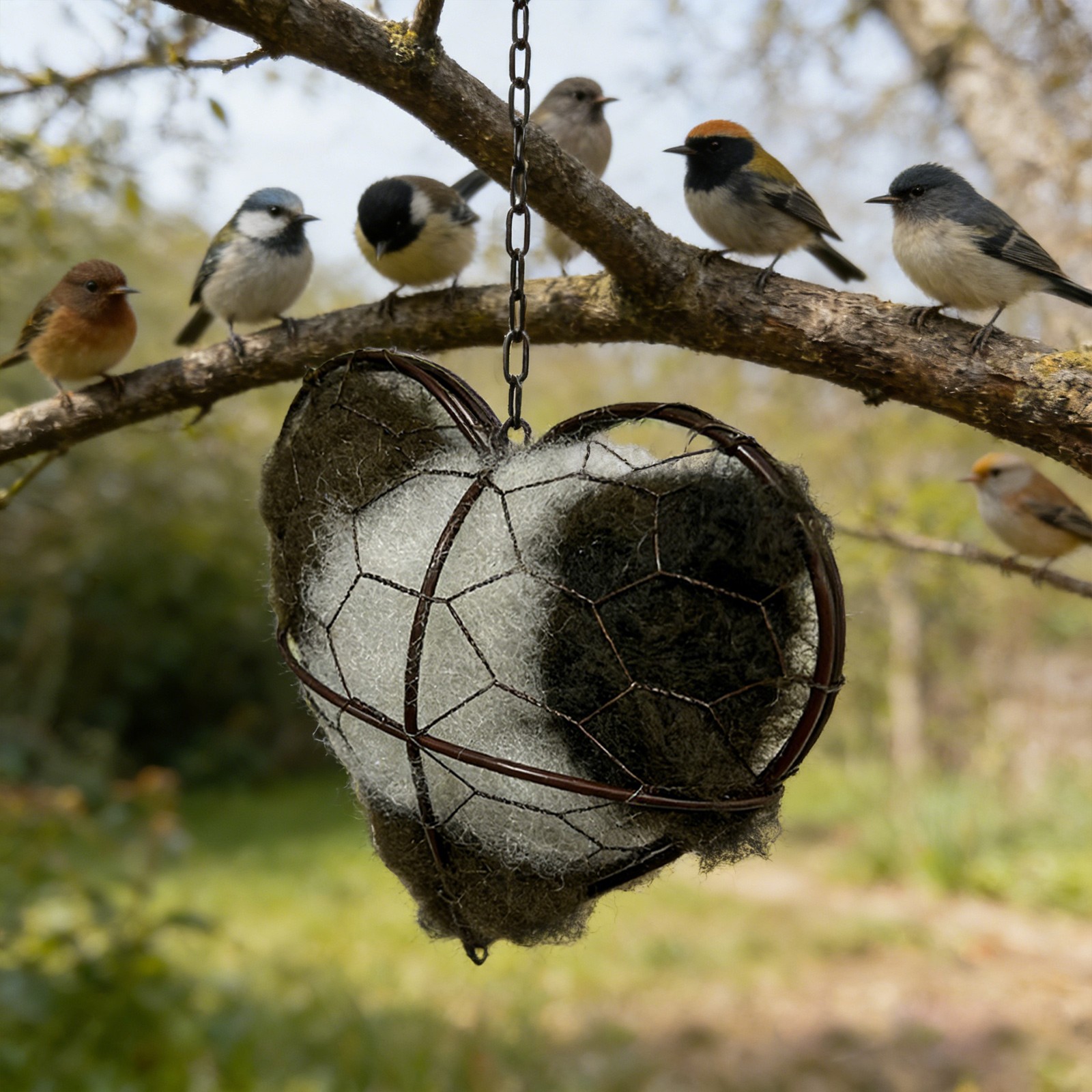 Heart-Shaped Bird Nesting Material Station Reusable Birds Nests Material Holder gallery