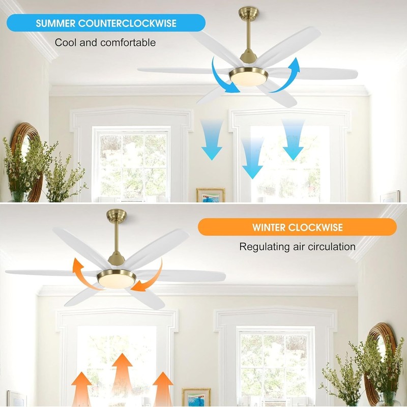 60" Ceiling Fans With Lights Solid Wood Modern Ceiling Fan With Remote Dimmable gallery