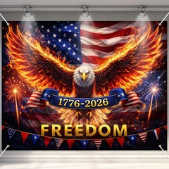Independence Day Decorations Backdrop 4th of July Party Banner Firework Freedom.
