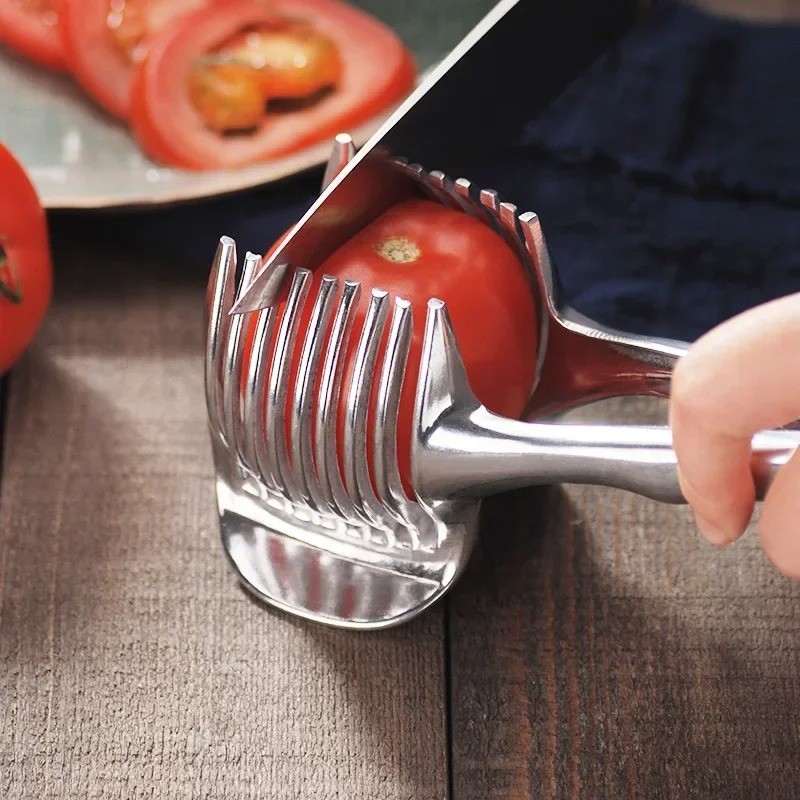 Handheld Fruit & Vegetable Slicer – Orange, Lemon, Tomato & Onion Cutter gallery