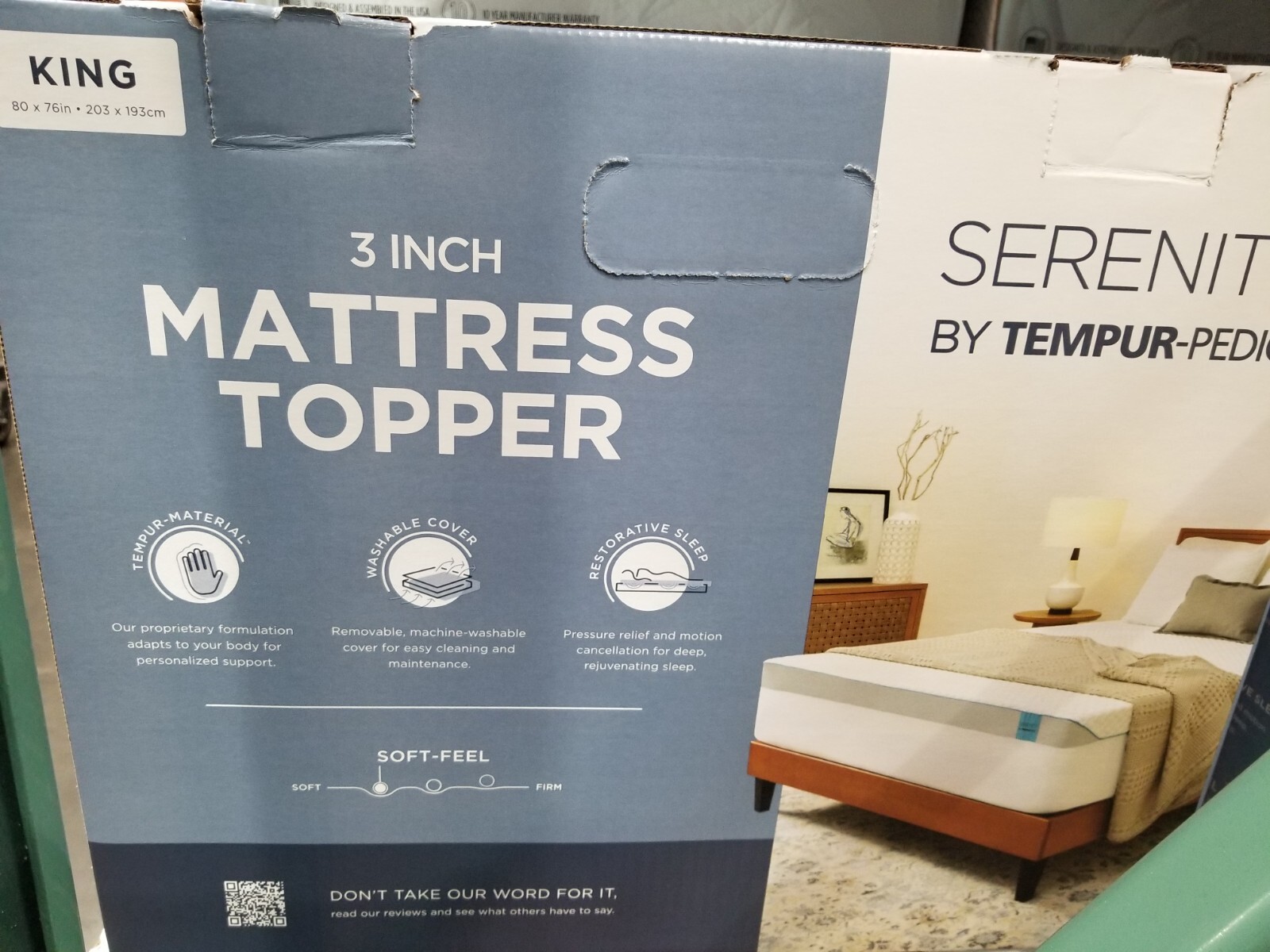 Serenity Tempur-Pedic Memory Foam Mattress Topper Queen New gallery