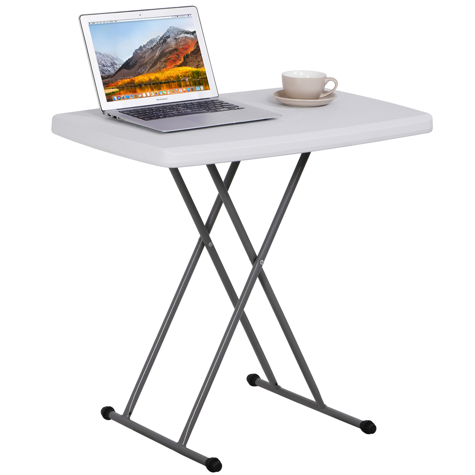 30'' Plastic Folding Tables Rectangular Utility Table Adjustable Height White gallery