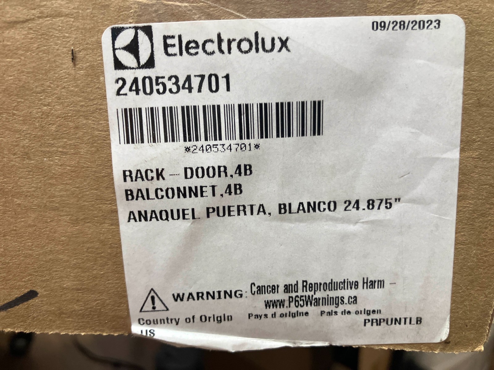 Electrolux Frigidaire Door Rack 4B Single Piece 240534701 Genuine OEM gallery