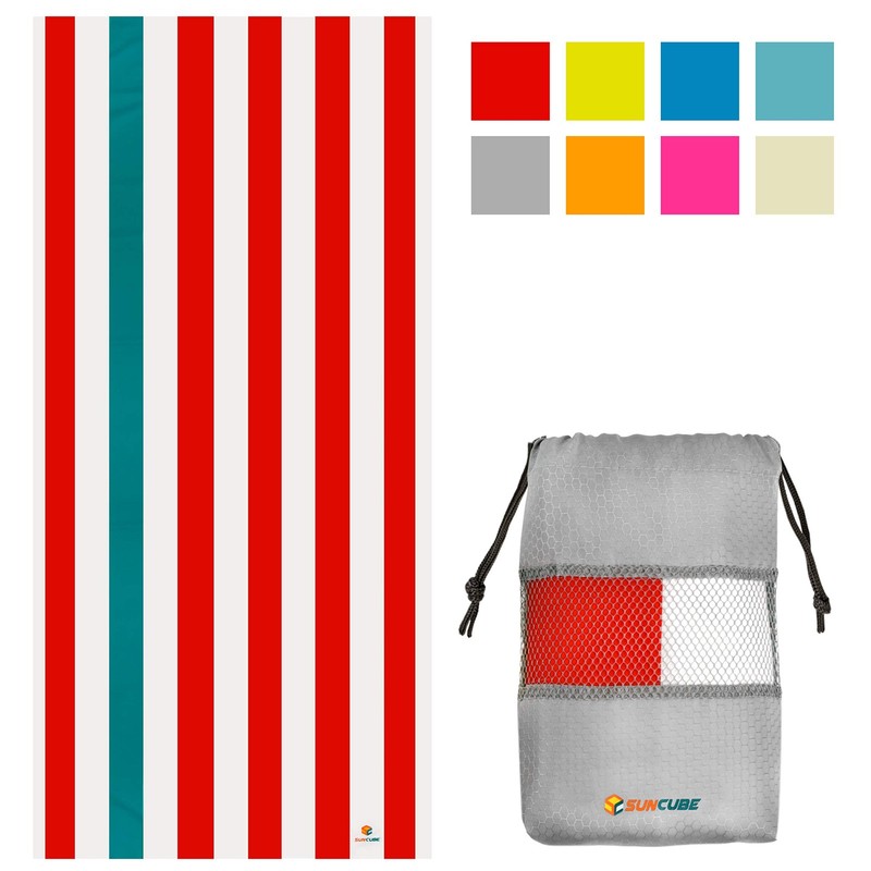 SUN CUBE Microfiber Beach Towel, Quick Dry Sand Free Beach Towel, Lightweight... gallery