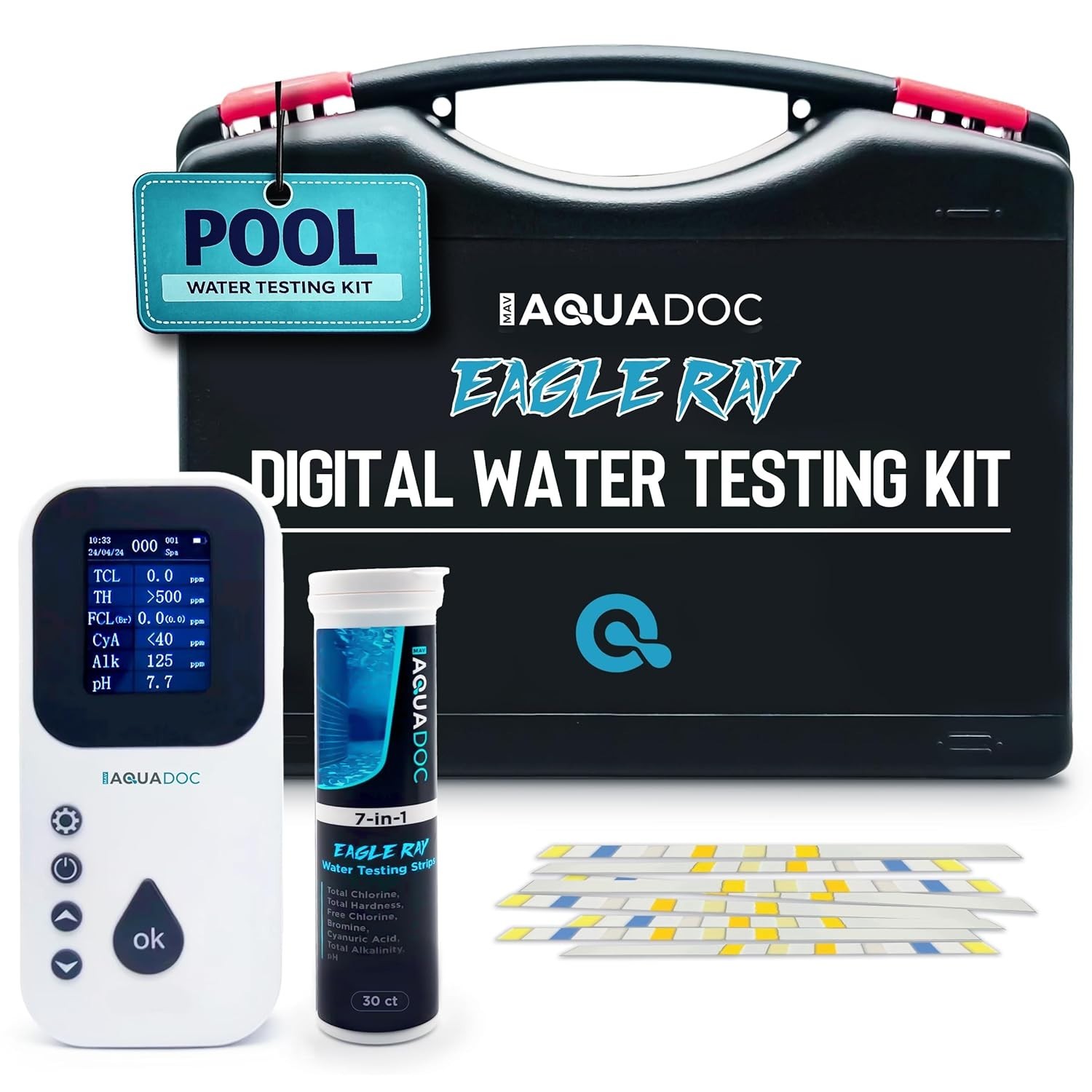 Eagle Ray Digital Pool Water Test Kit by AquaDoc with Digital Water Tester #1020 gallery