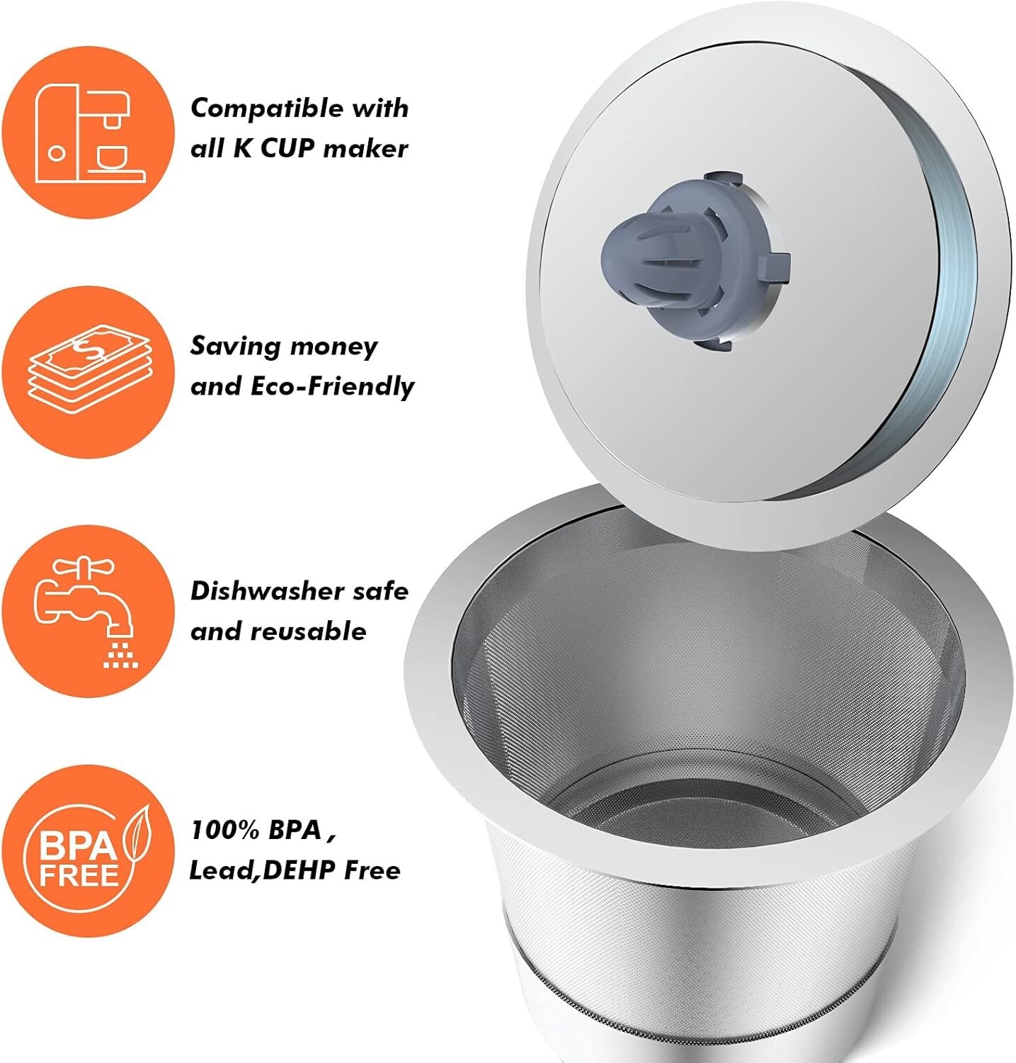 New 1PK K-Cup Refillable Coffee Pod Filter Universal Stainless Steel Fast Ship gallery
