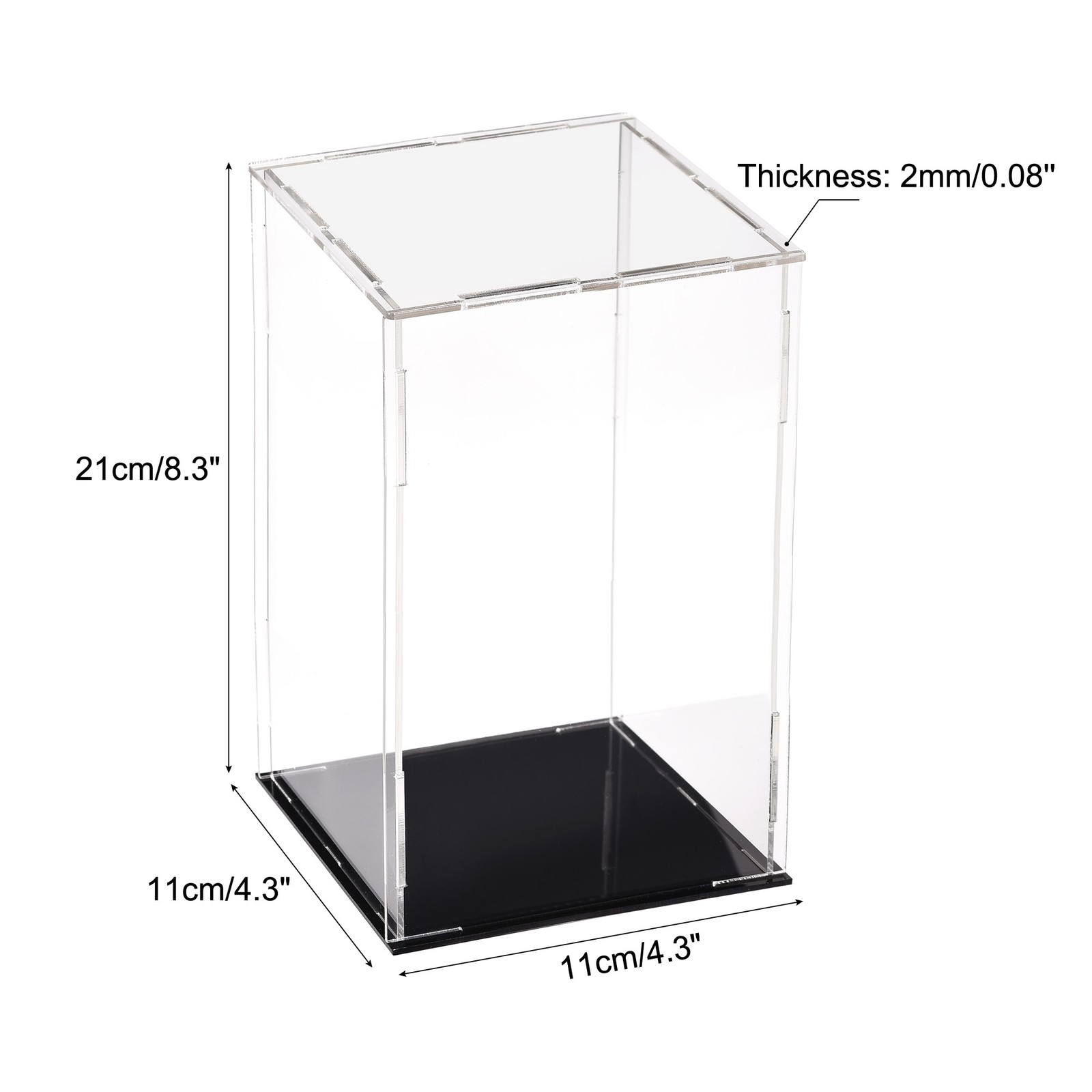 Acrylic Clear Display Case Box Dustproof Protection Cube Collectibles 10x10x20cm gallery