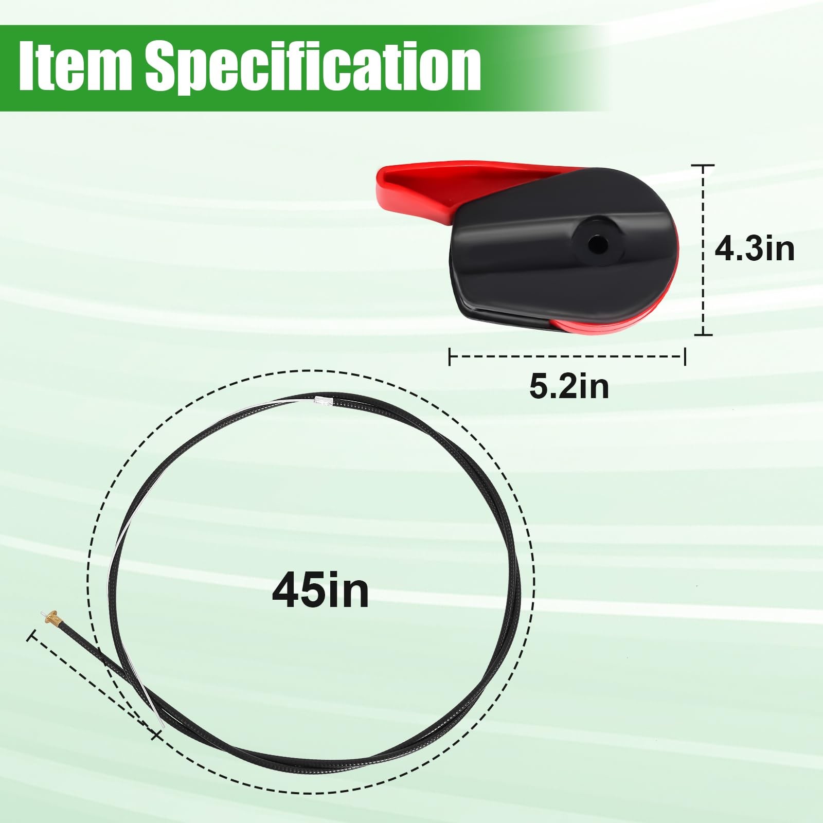 Swess 65" Lawn Mower Throttle Cable Universal Kit with Control 65IN, black gallery