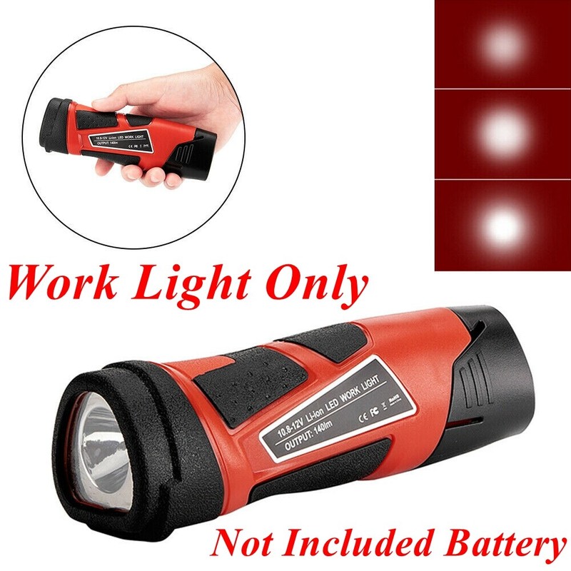 Portable Flashlight LED Work Light Spotlight For Milwaukee 12V Li-Ion Battery gallery