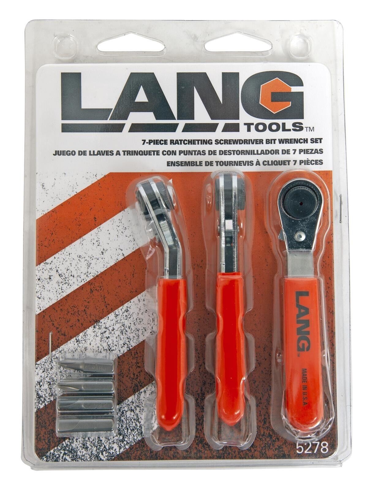 Lang Tools 5278 Ratcheting Screwdriver Bit Wrench Set, 7 Pieces gallery