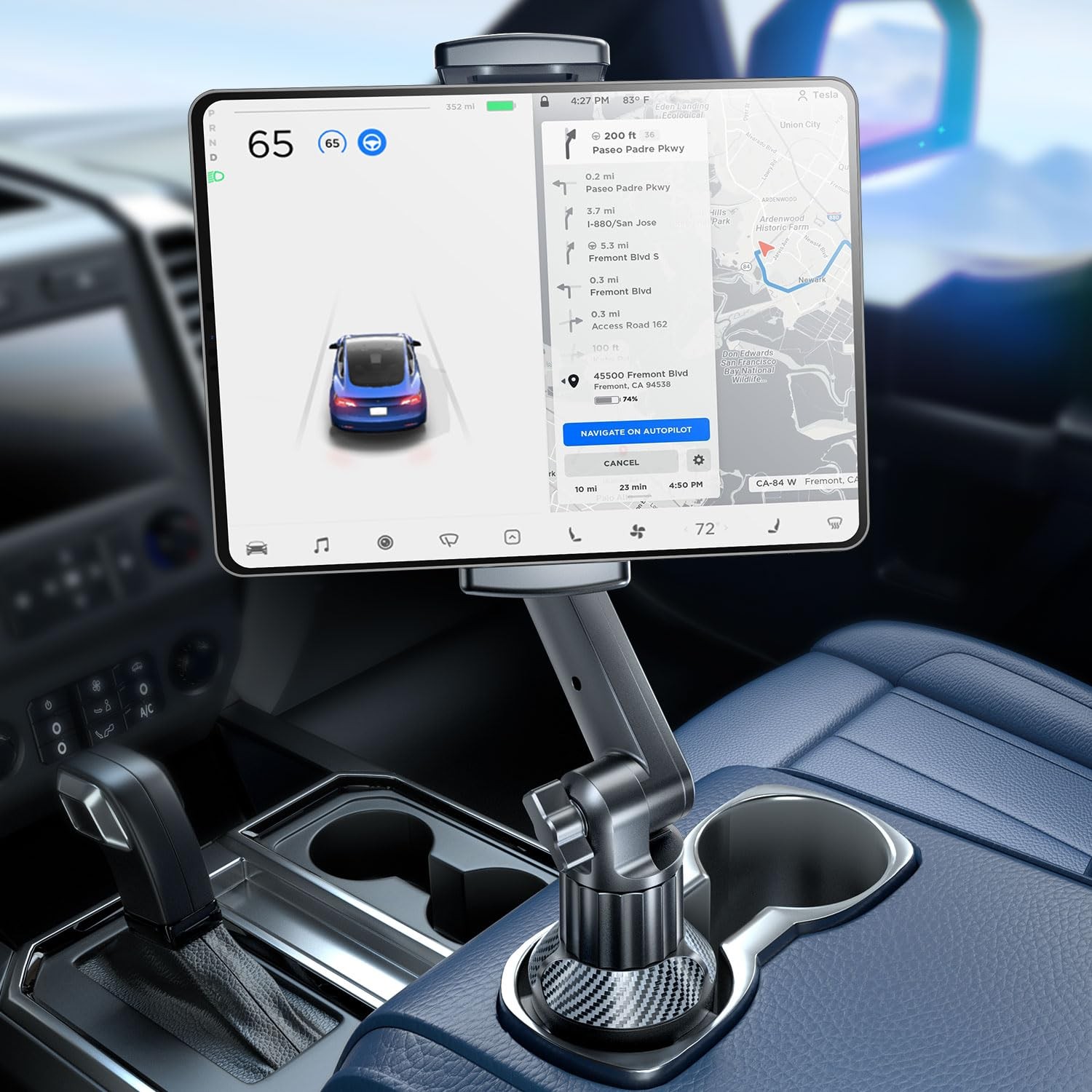 eSamcore Tablet Holder for Car, for iPad Cup Holder Car Mount with 1.57" Depth L gallery