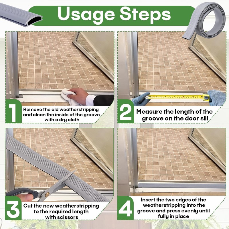 2-Pack 39 Inch Door Threshold Insert for Adjustable Aluminum Door Seals, 1-5/... gallery