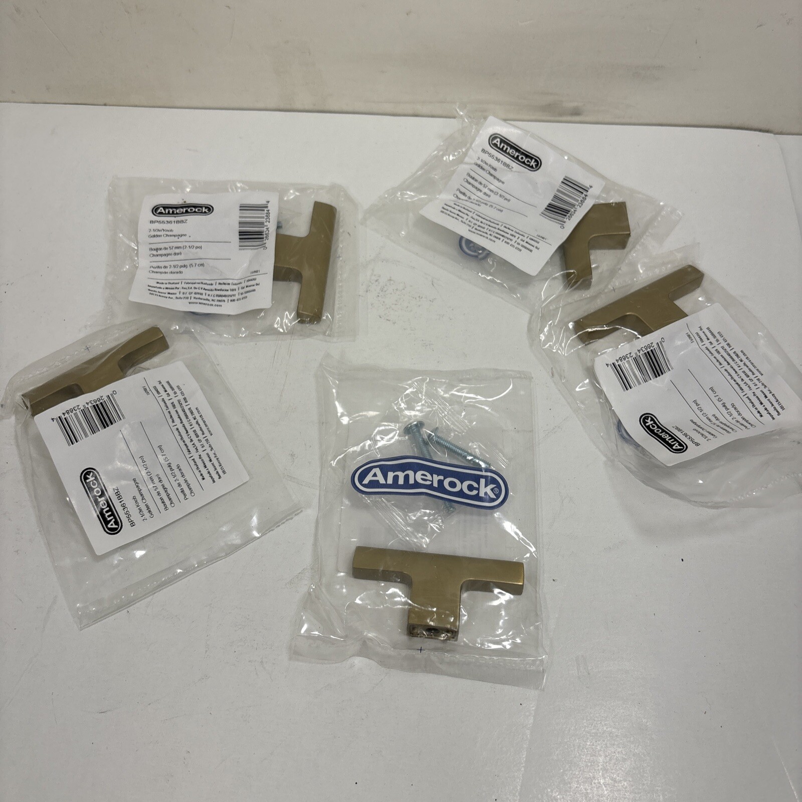 5pack Amerock | Cabinet Knob | Golden Champagne | 2-1/2 inch gallery