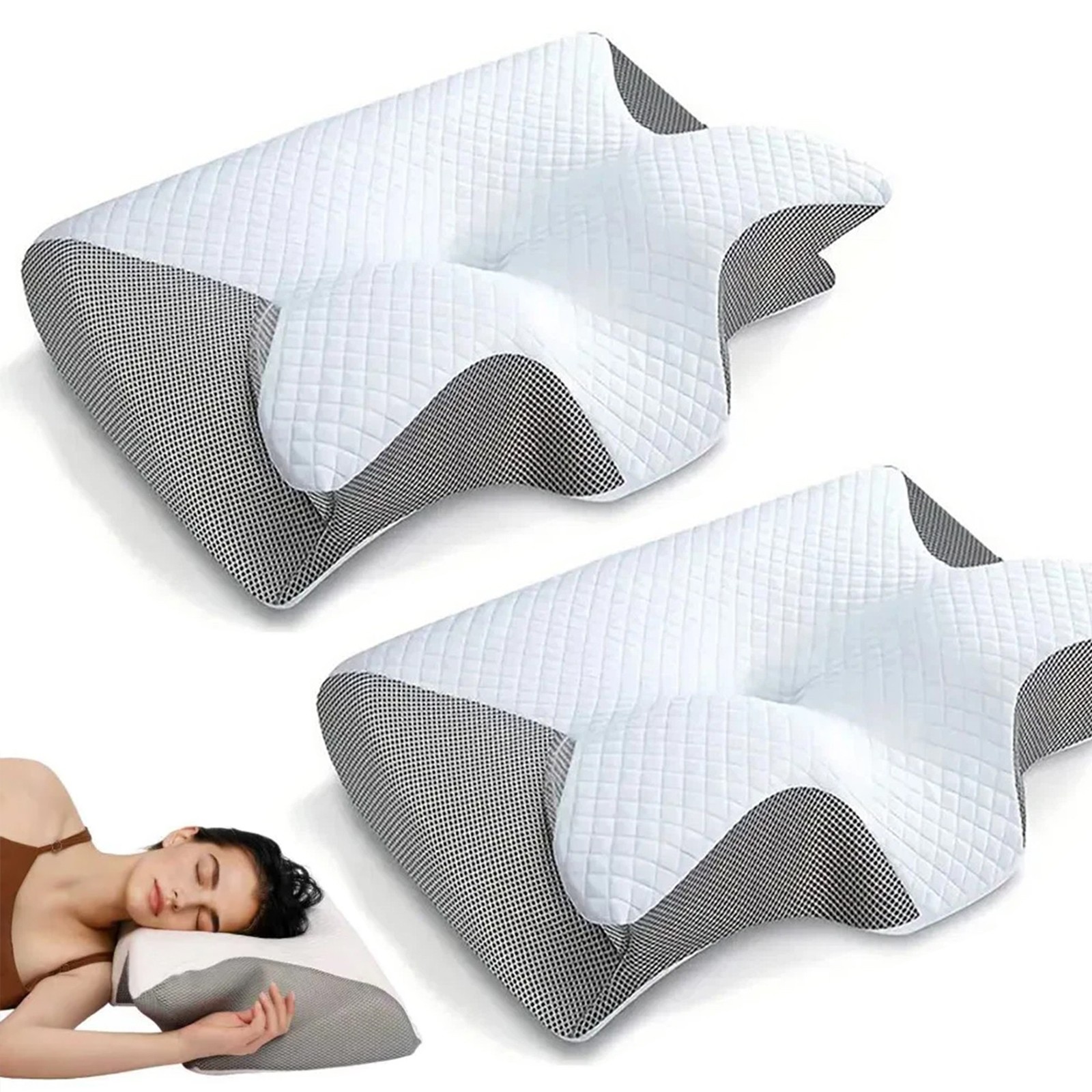 Memory Foam Pillow Anti Snore Ergonomic Premium Neck Pain Relief Memory Foam US gallery