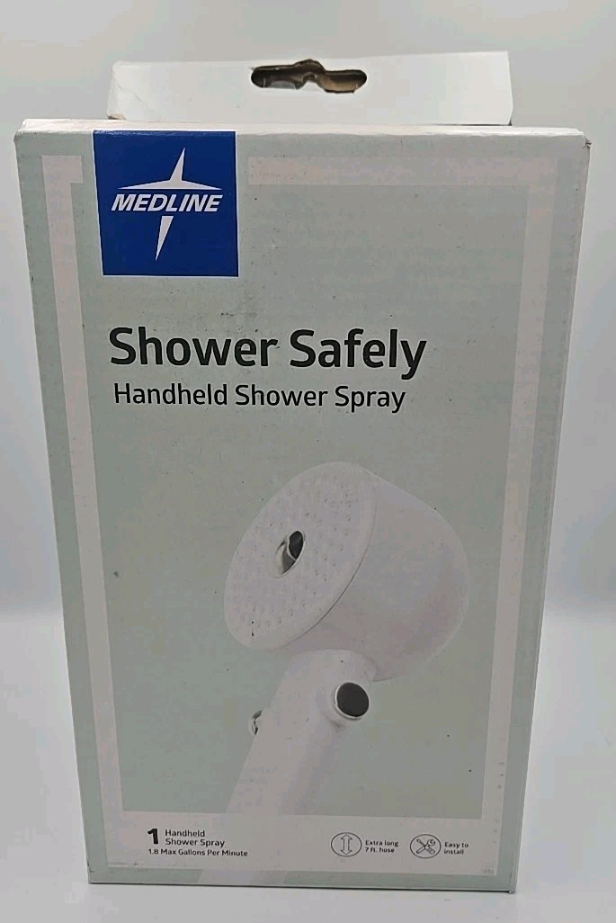 MedLine Shower Safely Handheld Shower Spray Extra Long White 7' Hose gallery