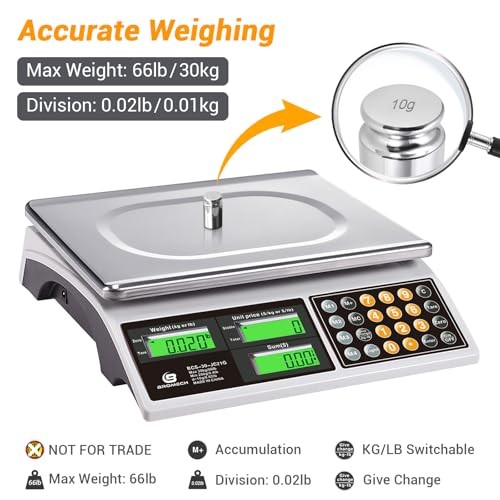 Price Computing Scale, 66lb Digital Stainless Steel Scale Pan-Large Size gallery