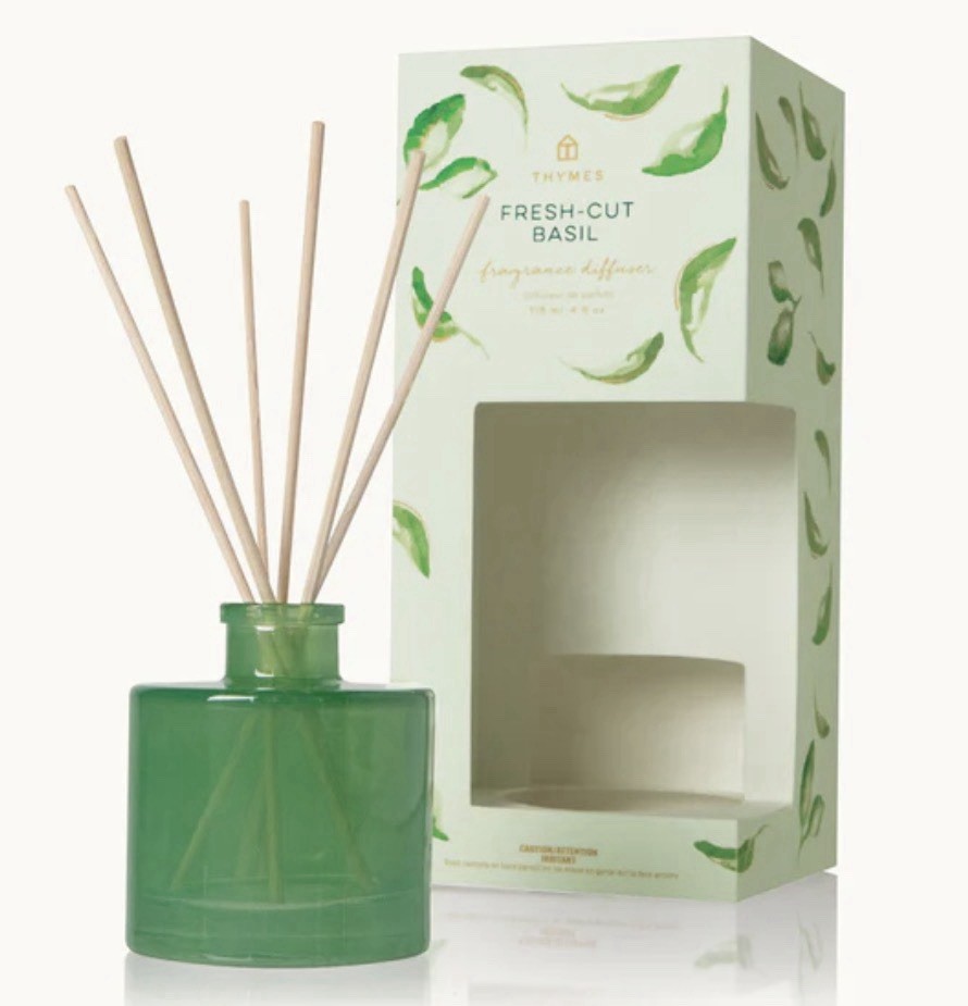 NEW IN BOX Thymes Fresh-Cut Basil Reed Diffuser, 4 fl oz gallery