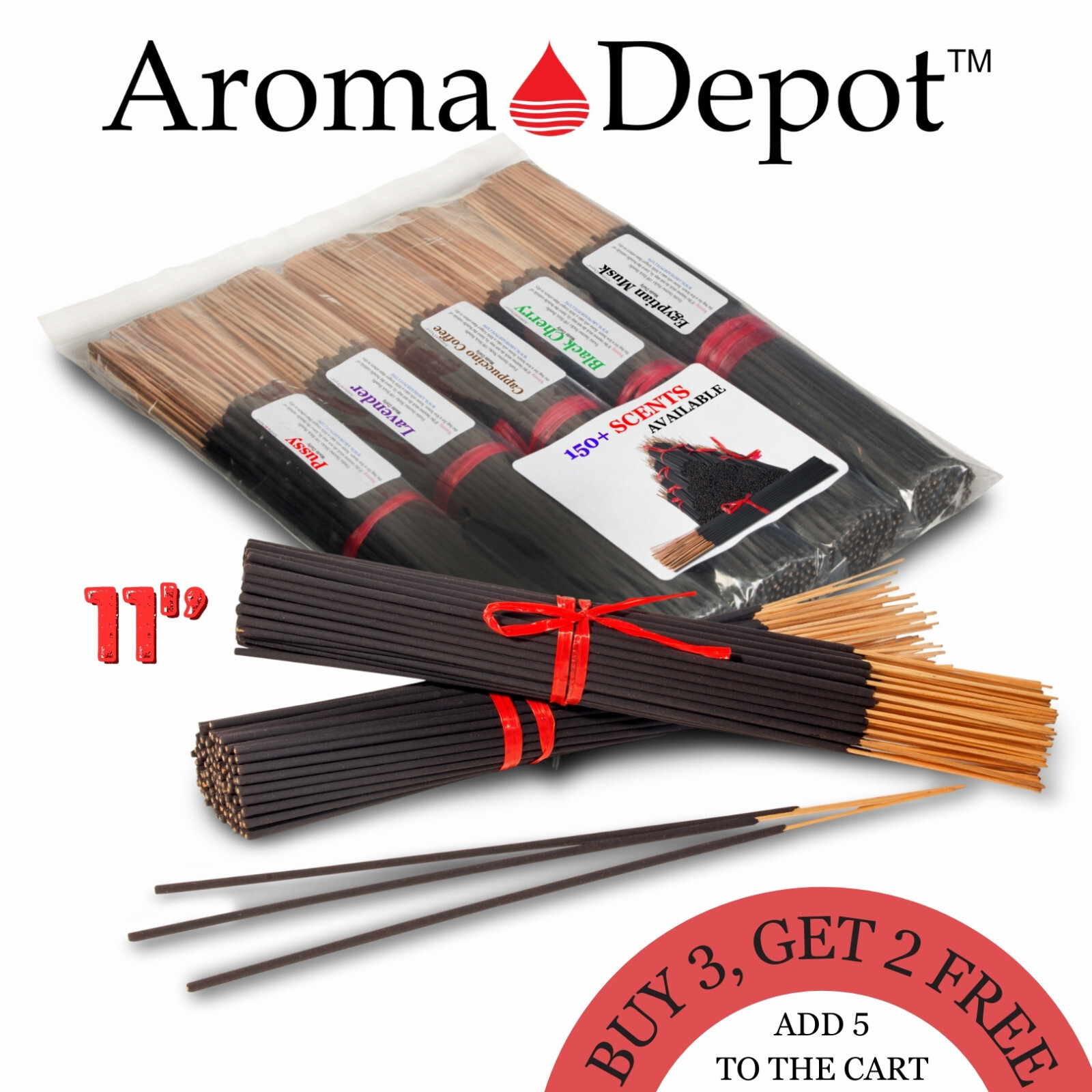100 Hand-Dipped 11'' Incense Sticks - Mix & Match Scents - Wholesale Bulk Pack gallery