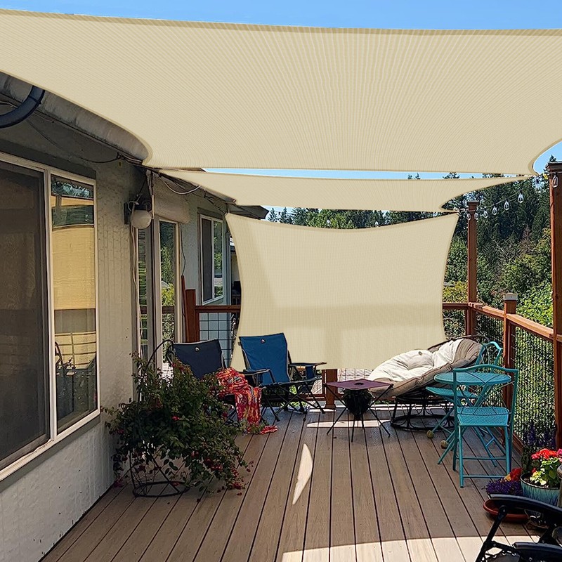 Sun Shade Sails Canopy Rectangle Awning Shelter Cover UV Blcok Yard Deck Outdoor gallery