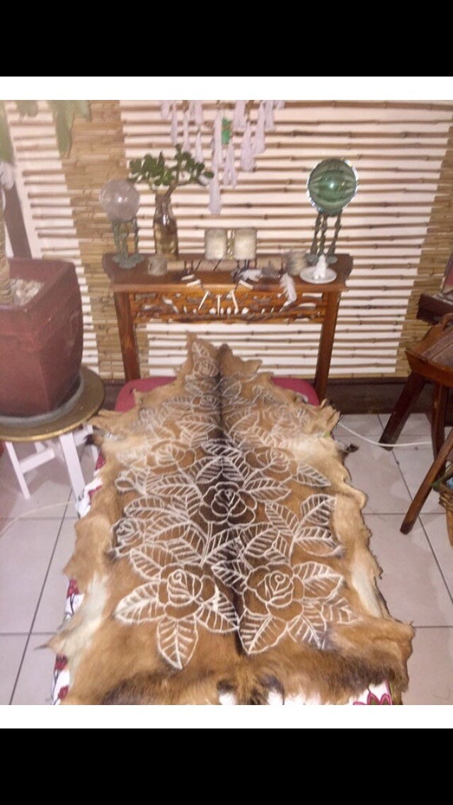 Rose Print Goat Skin Mat gallery