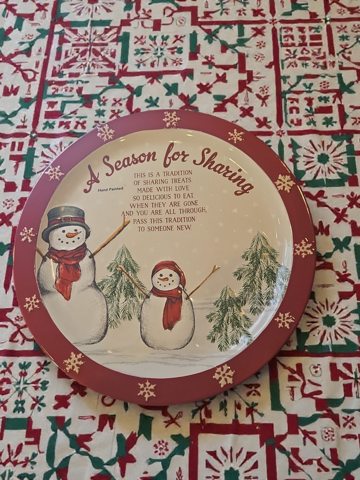 St Nicholas Square Snowman Cookie Platter A Season for Sharing Xmas Tradition gallery