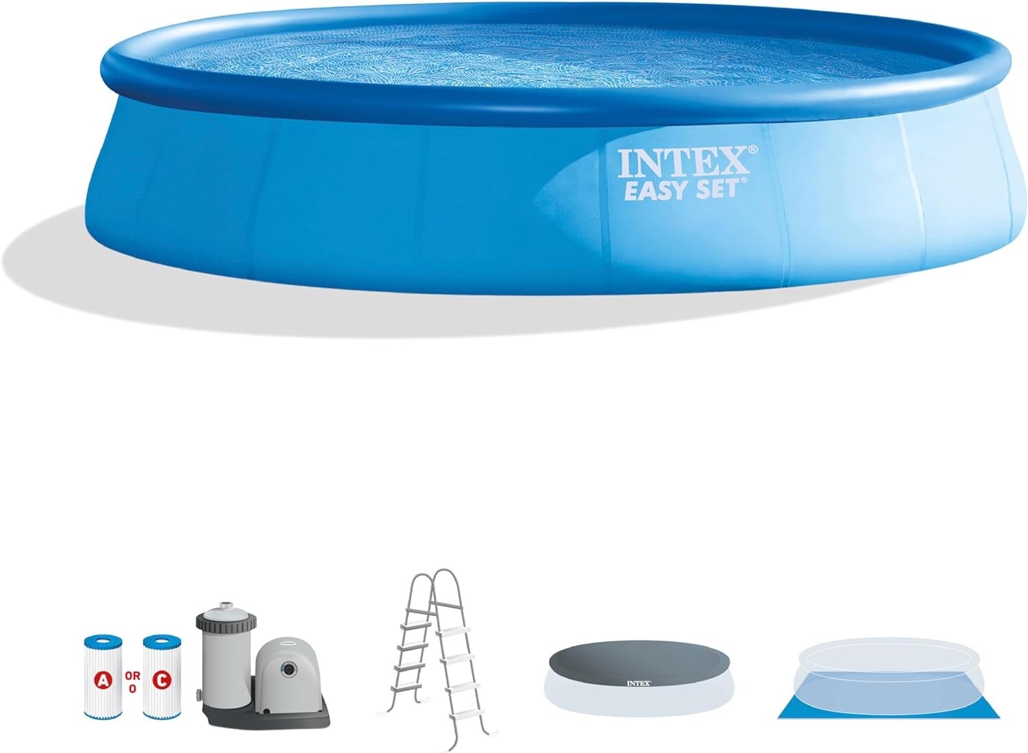 Intex 26175EH 18' x 48" Inflatable Round Outdoor Above Ground Swimming Pool Set gallery