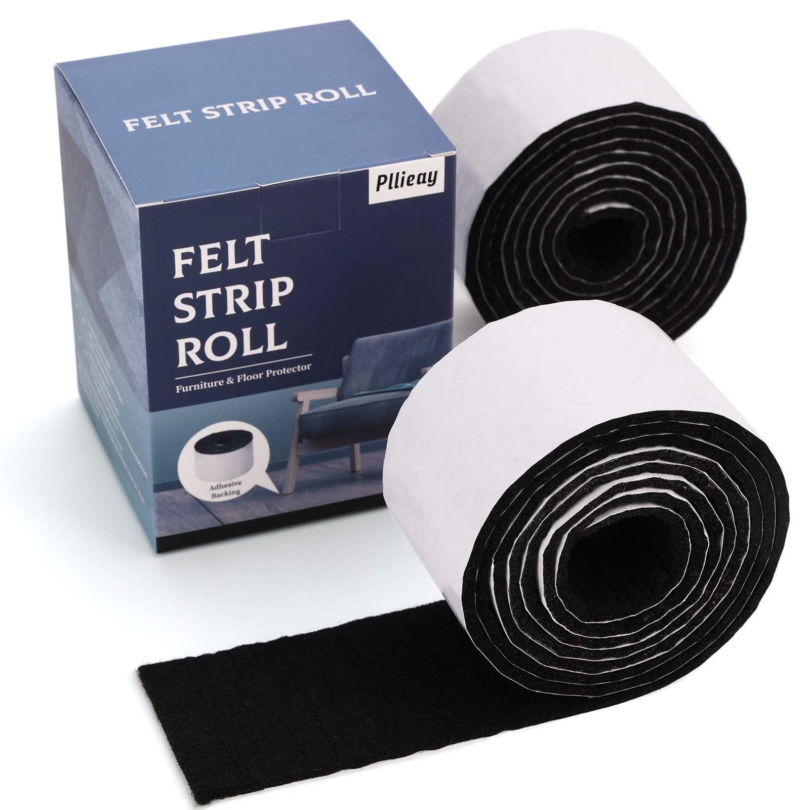 2 Pack Felt Tapes with Adhesive Backing, Heavy-Duty Self Adhesive Felt Strips Ro gallery