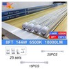 25 Pack 8 Foot Led Shop Light Fixture 144W 18000Lm, Linkable T8 Led Tube Light gallery