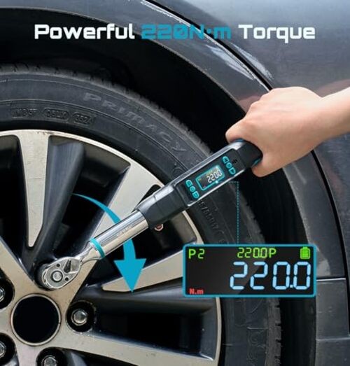 3/8" Digital Torque Wrench, ±2% Accuracy, 0–220 N·m/0–62 ft-lbs, LCD 1 gallery