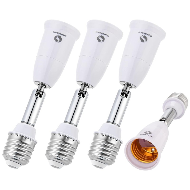 4 Pack E27 Adjustable Flexible Light Bulb Extension Socket Lamp Adapter Extender gallery