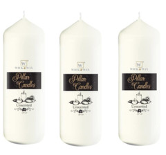 3 Pack Pillar Unscented Wax Tealight Candles Ivory 6” tall Tea Lights 2.8″X 6”