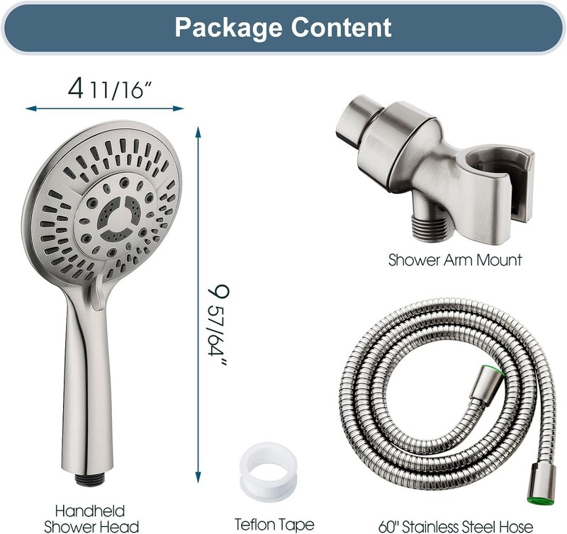 High Pressure 9 Spray Settings Handheld Shower Head Set PSS9900-02 gallery